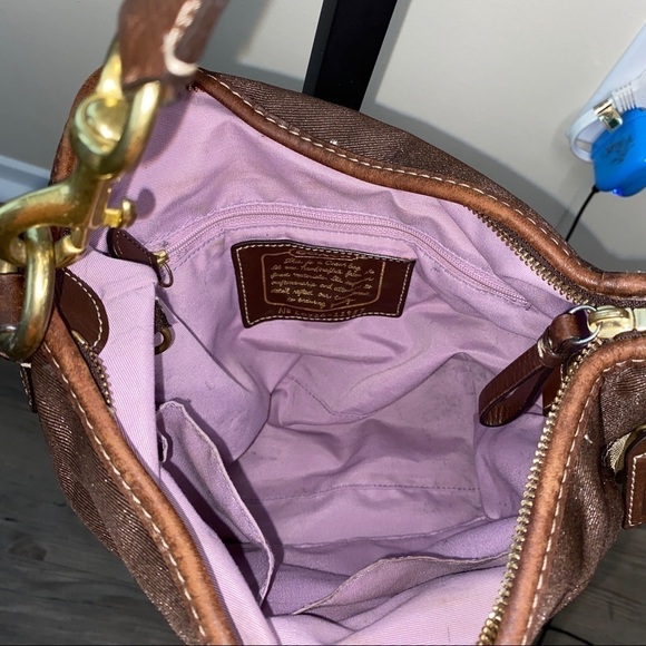 Coach Handbag Brown Purse Signature Logo - Picture 9 of 12